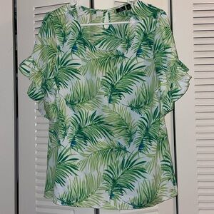 Versona Large green leaf short sleeve shirt